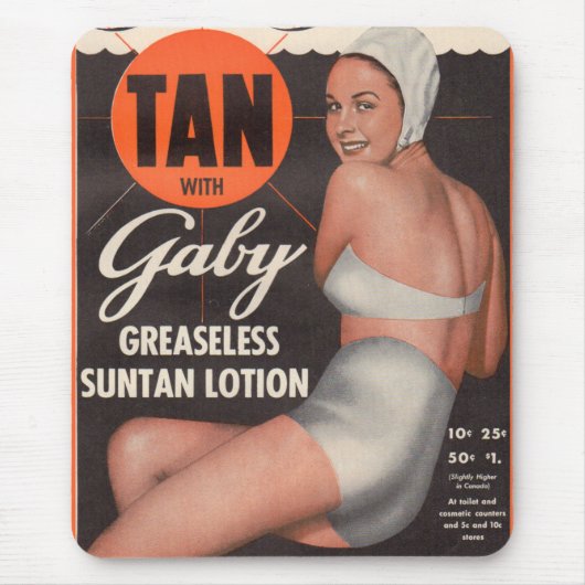 1950 Gaby Suntan Lotion and Muismat (Voorkant)