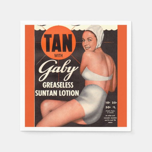 1950 Gaby Suntan Lotion and Servetten (Voorkant)