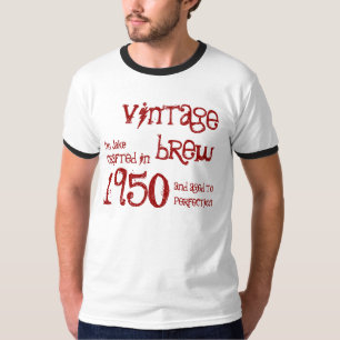 1950 Geboortedag: 65ste Vintage Ringer T-shirt