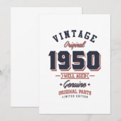 1950 Geboren in 1950 Retro Birthday Gift Bedankkaart (Voorkant / Achterkant)