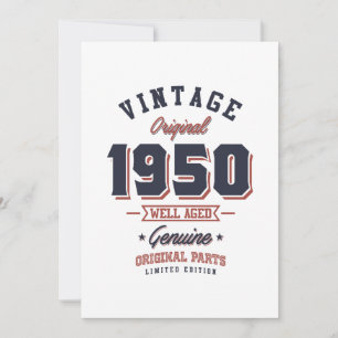 1950 Geboren in 1950 Retro Birthday Gift Bedankkaart