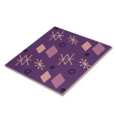 1950 Geometrische Abstracte kunst Paarse Tegeltje (Zijkant)