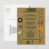 1950 Great Events Birthday Card Briefkaart (Voorkant / Achterkant)