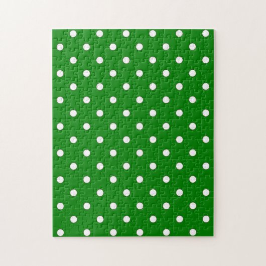 1950 groen met witte stippen legpuzzel (Verticaal)