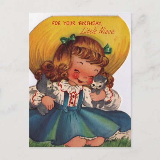  1950 Happy Birthday kleine Niece Briefkaart (Voorkant)