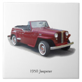 1950 Jeepster bovenaan tegels Tegeltje