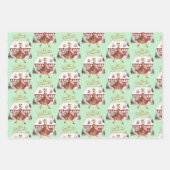 1950 Kerst Lady Shopping Inpakpapier Vel (Voorkant 3)