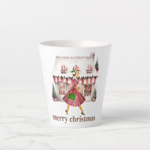 1950 Kerst Lady Shopping Latte Mok
