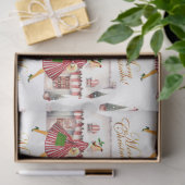 1950 Kerst  Lady Shopping Tissuepapier (Geschenk)
