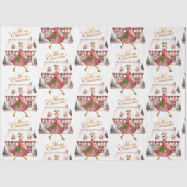 1950 Kerst  Lady Shopping Tissuepapier