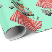 1950 Kerst  Lady Wrapping Paper Cadeaupapier (Rol Hoek)