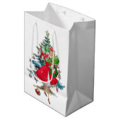 1950 Kerst Vintage Dame Medium Cadeauzakje (Voorkant Gekanteld)