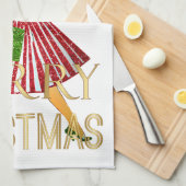 1950 Kerst Vintage Lady Merry Christmas Theedoek (Quarter Fold)