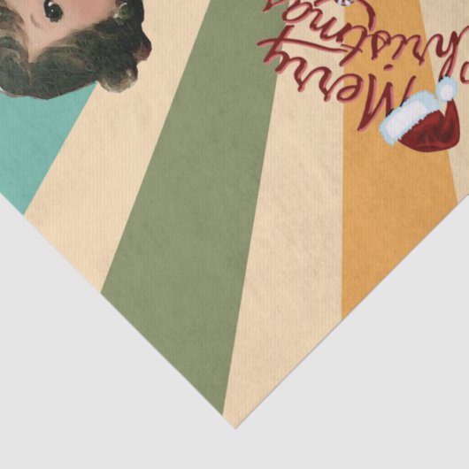 1950 Kerst Vrouw met Retro Achtergrond Tissuepapier (Detail)