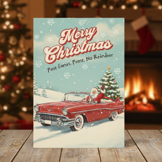 1950 Kerstkaart met Retro Sinterklaas