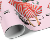 1950 Kerstman  dame Cadeaupapier (Rol Hoek)