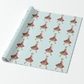 1950 Kerstman  dame Cadeaupapier (Uitgerold)