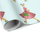 1950 Kerstman  dame Cadeaupapier (Rol Hoek)
