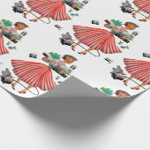 1950 Kerstman  dame Cadeaupapier (Hoek)