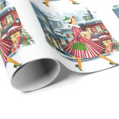 1950 Kerstman  dame Cadeaupapier (Rol Hoek)