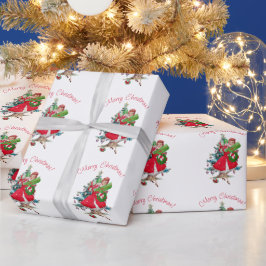 1950 Kerstman  dame Cadeaupapier