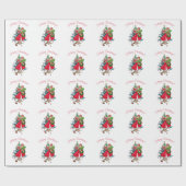 1950 Kerstman  dame Cadeaupapier (Vlak)