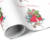 1950 Kerstman  dame Cadeaupapier (Rol Hoek)