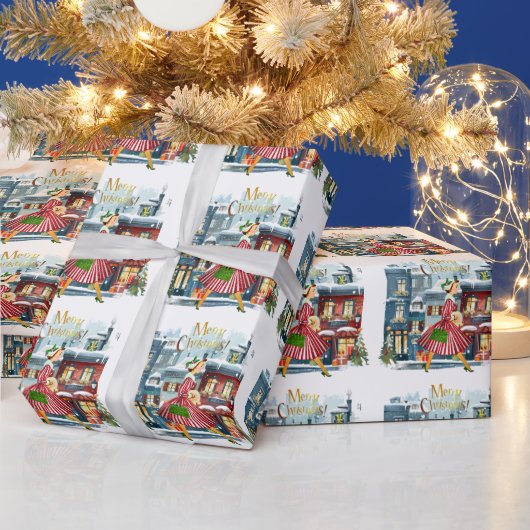 1950 Kerstman dame Cadeaupapier (Feestdagen)