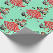 1950 Kerstman  dame Cadeaupapier (Hoek)