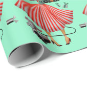 1950 Kerstman  dame Cadeaupapier (Rol Hoek)