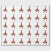 1950 Kerstman  dame Cadeaupapier (Vlak)