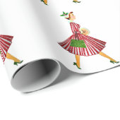 1950 Kerstman  dame Cadeaupapier (Rol Hoek)