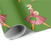 1950 Kerstman  dame Cadeaupapier (Rol Hoek)