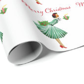 1950 Kerstman dame Cadeaupapier (Rol Hoek)