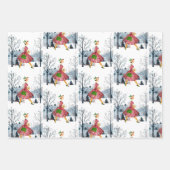 1950 Kerstman  dame Inpakpapier Vel (Voorkant)