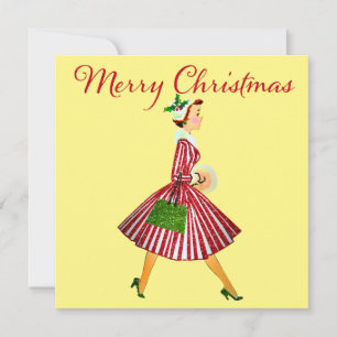 1950 Kerstman  dame Kaart