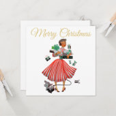 1950 Kerstman  dame Kaart (Voorkant / Achterkant in situ)