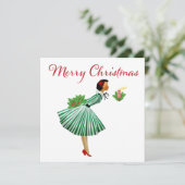 1950 Kerstman  dame Kaart (Staand voorkant)