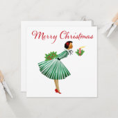 1950 Kerstman  dame Kaart (Voorkant / Achterkant in situ)