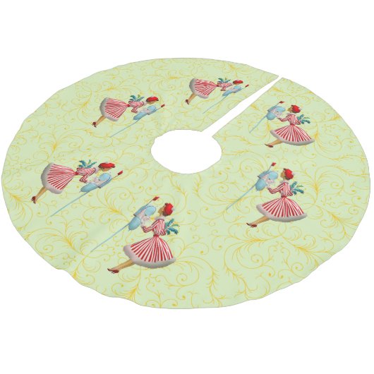 1950 Kerstman  dame Kerstboom Rok (Gekanteld)