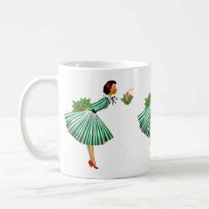 1950 Kerstman  dame Koffiemok