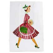 1950 Kerstman  dame Medium Cadeauzakje (Achterkant)