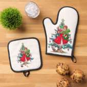 1950 Kerstman  dame Ovenwant & Pannenlap Set (Top down)