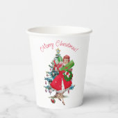 1950 Kerstman dame Papieren Bekers (Achterkant)