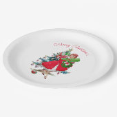 1950 Kerstman dame Papieren Bordje (Gekanteld)