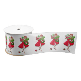 1950 Kerstman  dame Satijnen Lint