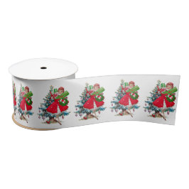 1950 Kerstman  dame Satijnen Lint