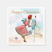 1950 Kerstman  dame Servet (Voorkant)