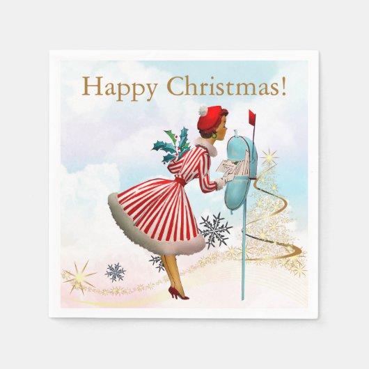 1950 Kerstman dame Servet (Voorkant)