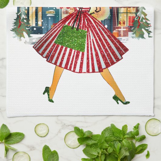 1950 Kerstman  dame Theedoek (Gevouwen)